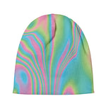 Rainbow Holographic Print Beanie