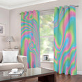 Rainbow Holographic Print Dimout Grommet Curtains