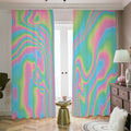Rainbow Holographic Print Dimout Pencil Pleat Curtains