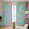 Rainbow Holographic Print Blackout Pencil Pleat Curtains