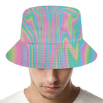 Rainbow Holographic Print Bucket Hat