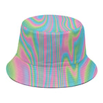 Rainbow Holographic Print Bucket Hat