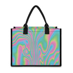 Rainbow Holographic Print Canvas Tote Bag