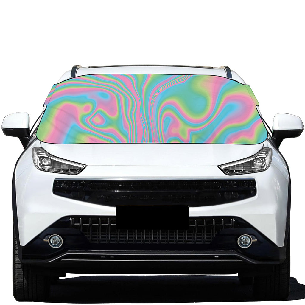 Rainbow Holographic Print Car Windshield Snow Cover