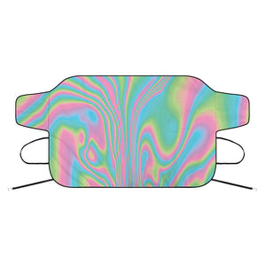 Rainbow Holographic Print Car Windshield Snow Cover