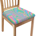 Rainbow Holographic Print Chair Cushion Cover