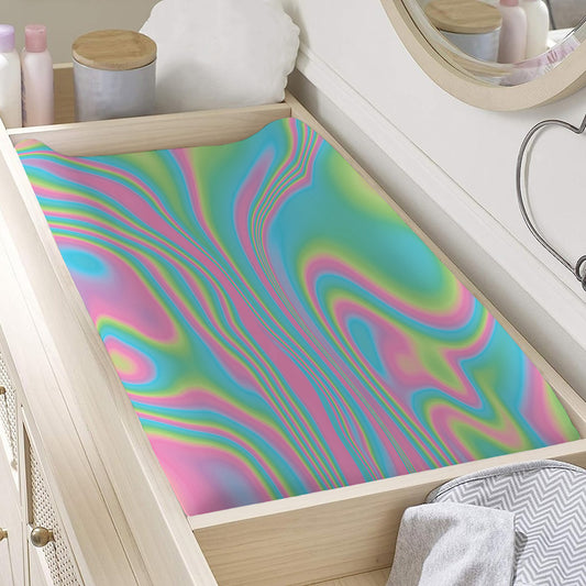 Rainbow Holographic Print Changing Pad Cover