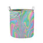 Rainbow Holographic Print Collapsible Laundry Basket