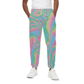 Rainbow Holographic Print Cotton Sweatpants