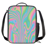 Rainbow Holographic Print Crossbody Lunch Bag