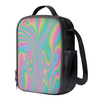 Rainbow Holographic Print Crossbody Lunch Bag