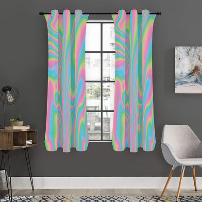 Rainbow Holographic Print Curtain