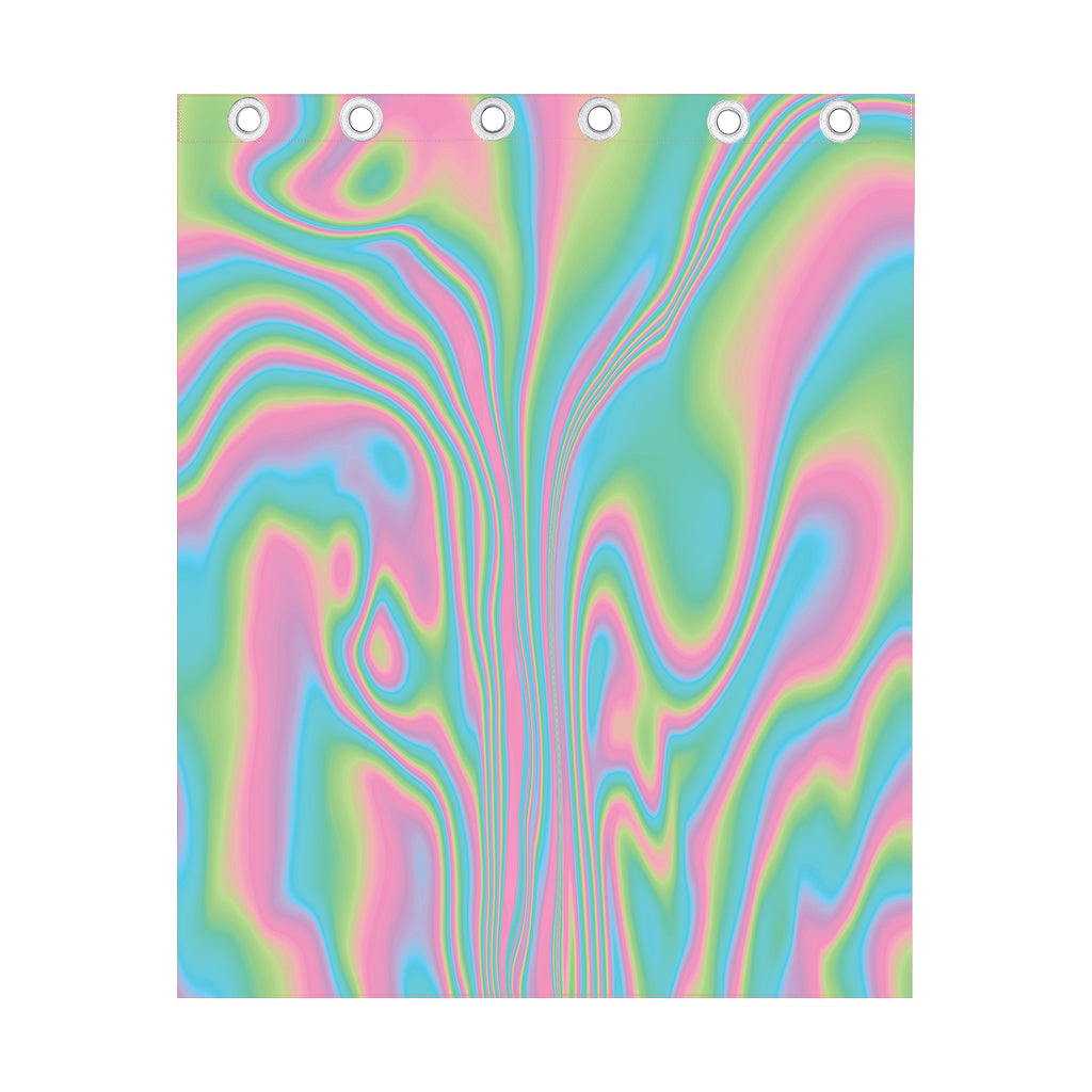 Rainbow Holographic Print Curtain