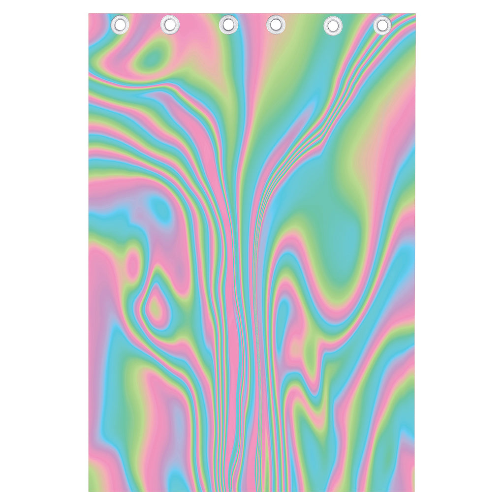 Rainbow Holographic Print Curtain