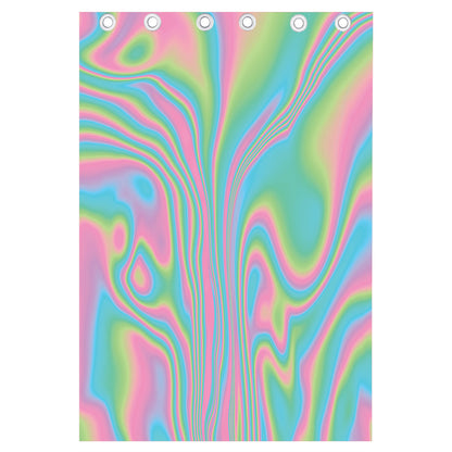 Rainbow Holographic Print Curtain