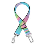 Rainbow Holographic Print Dog Seat Belt