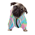 Rainbow Holographic Print Dog Zip Up Hoodie