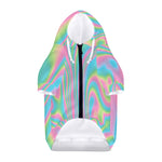 Rainbow Holographic Print Dog Zip Up Hoodie