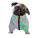 Rainbow Holographic Print Dog Zip Up Jacket