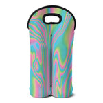 Rainbow Holographic Print Double Neoprene Wine Tote