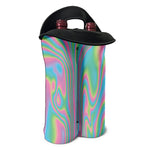Rainbow Holographic Print Double Neoprene Wine Tote