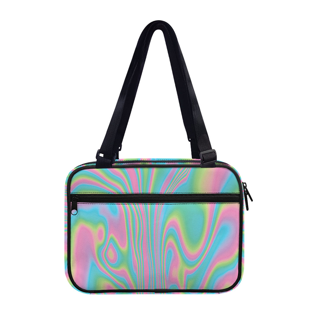 Rainbow Holographic Print Double Strap Bible Bag