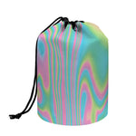 Rainbow Holographic Print Drawstring Makeup Bag