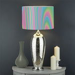 Rainbow Holographic Print Drum Lamp Shade