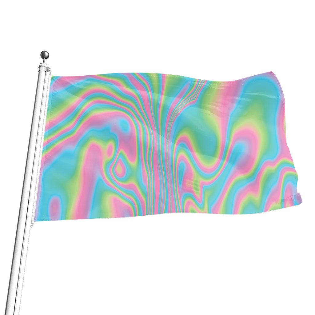 Rainbow Holographic Print Flag