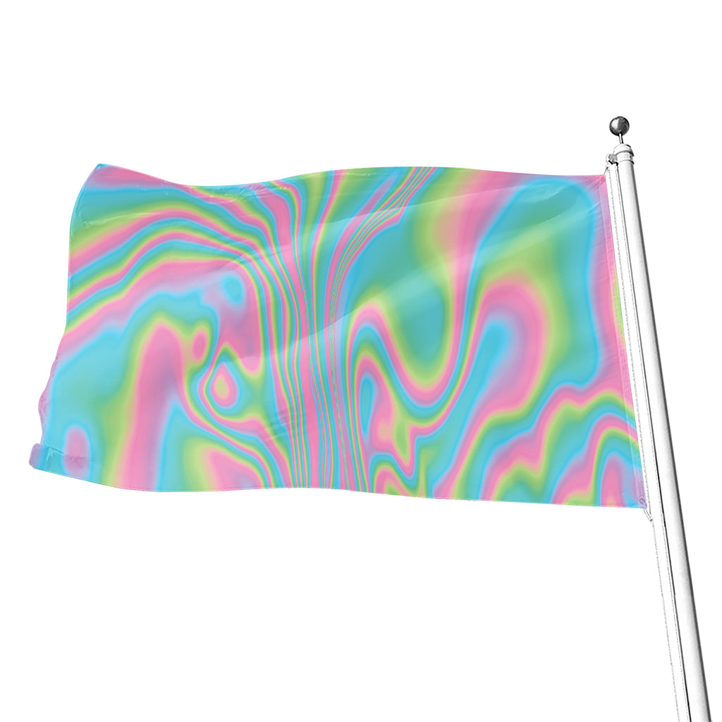 Rainbow Holographic Print Flag