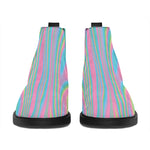 Rainbow Holographic Print Flat Ankle Boots