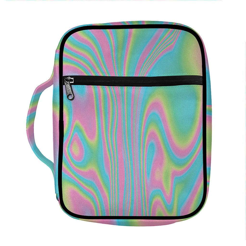 Rainbow Holographic Print Front Pocket Bible Bag