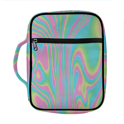 Rainbow Holographic Print Front Pocket Bible Bag