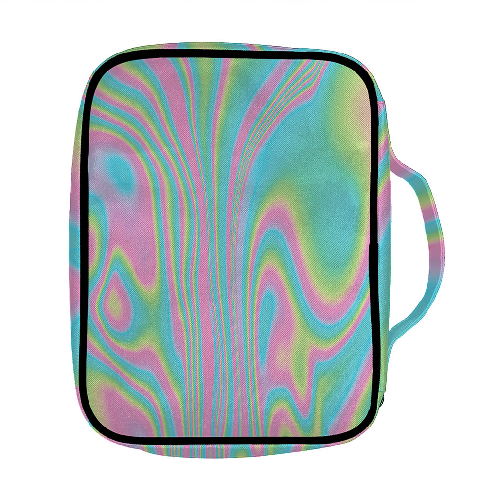 Rainbow Holographic Print Front Pocket Bible Bag