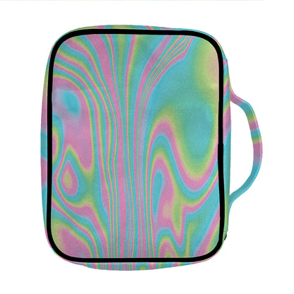 Rainbow Holographic Print Front Pocket Bible Bag