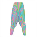 Rainbow Holographic Print Hammer Pants