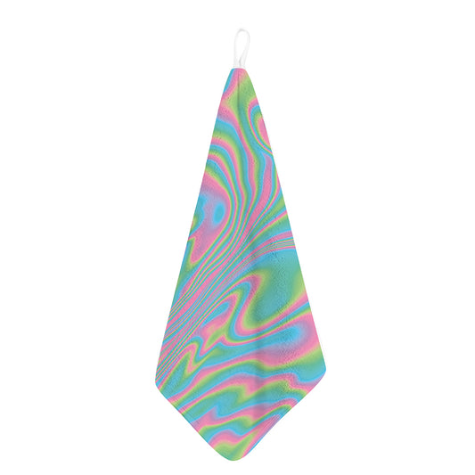Rainbow Holographic Print Hand Towel