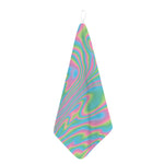 Rainbow Holographic Print Hand Towel