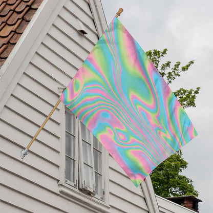 Rainbow Holographic Print House Flag