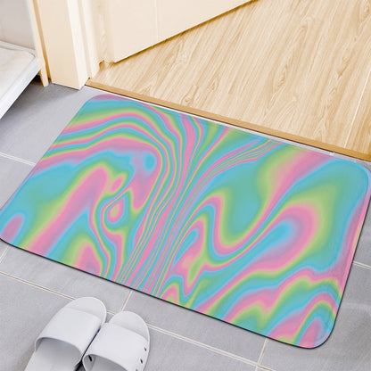 Rainbow Holographic Print Indoor Door Mat