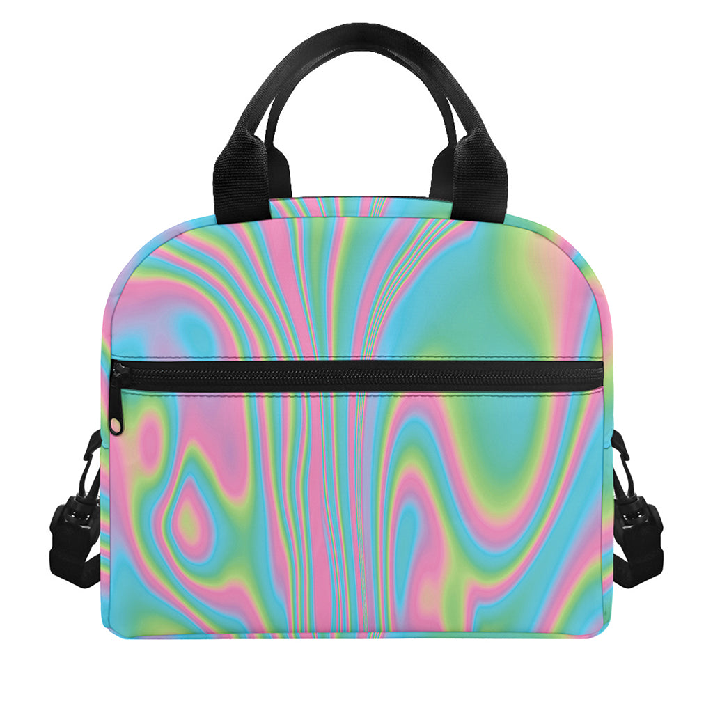 Rainbow Holographic Print Insulated Lunch Bag