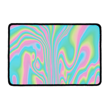 Rainbow Holographic Print Kitchen Mat