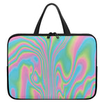 Rainbow Holographic Print Laptop Sleeve With Handle