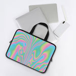 Rainbow Holographic Print Laptop Sleeve With Handle