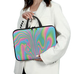 Rainbow Holographic Print Laptop Sleeve With Handle