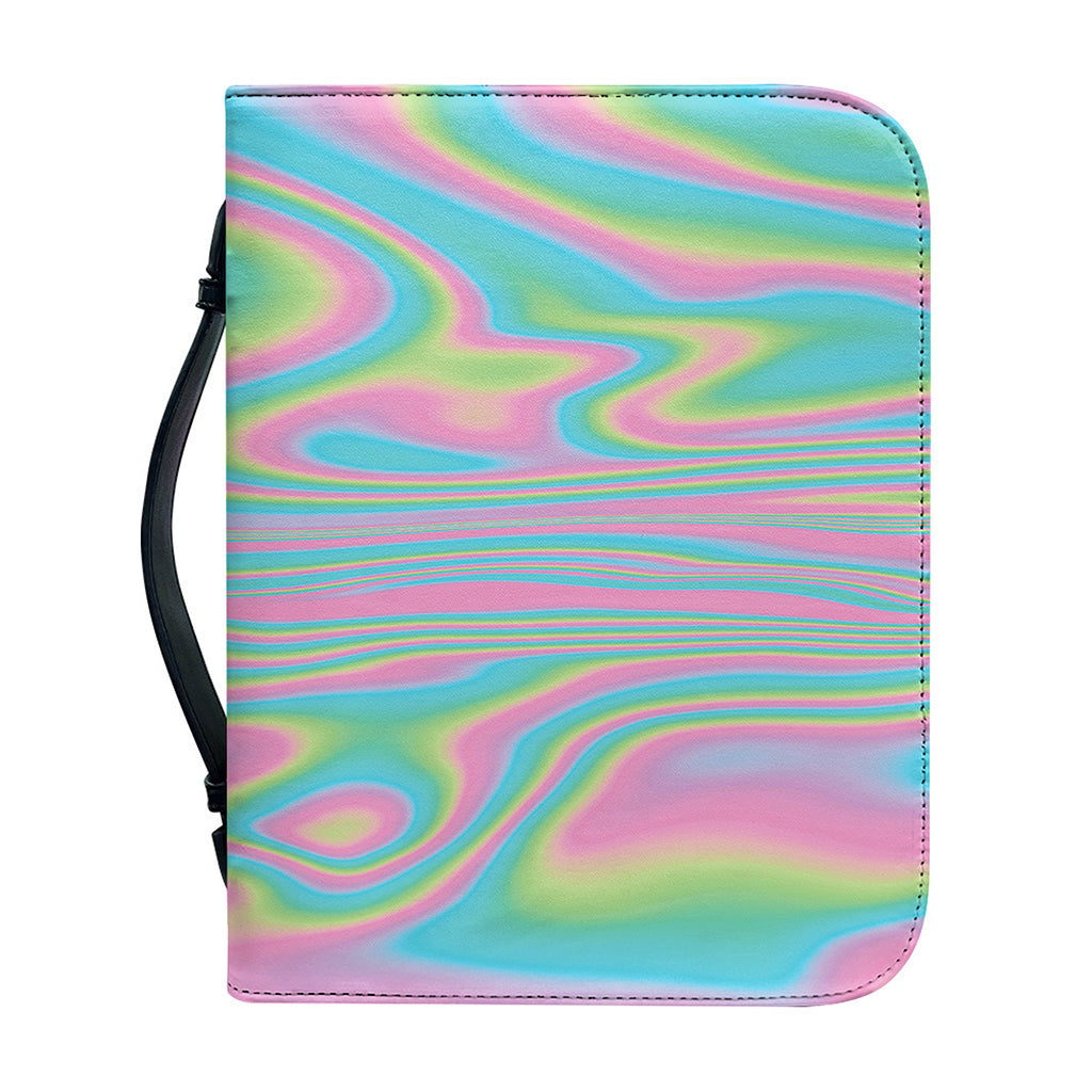 Rainbow Holographic Print Leather Bible Cover