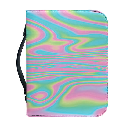 Rainbow Holographic Print Leather Bible Cover