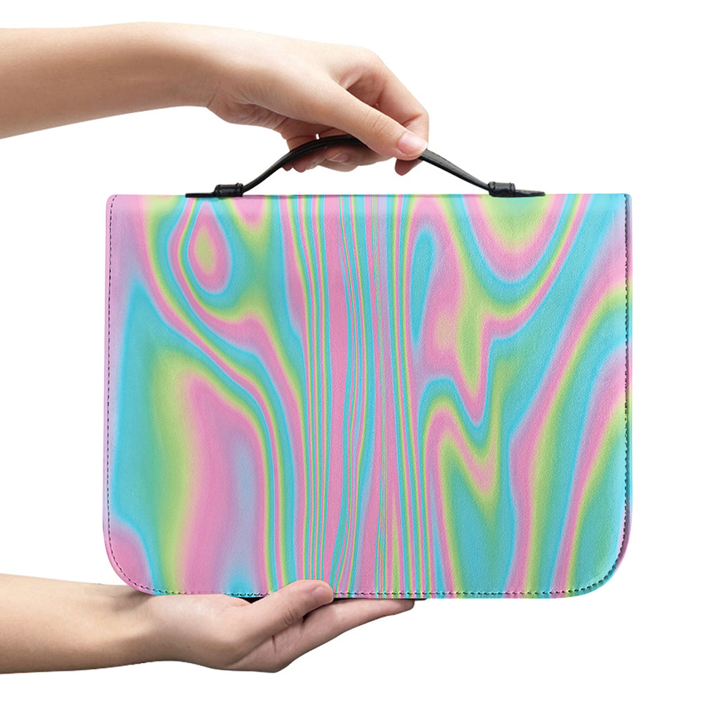 Rainbow Holographic Print Leather Bible Cover