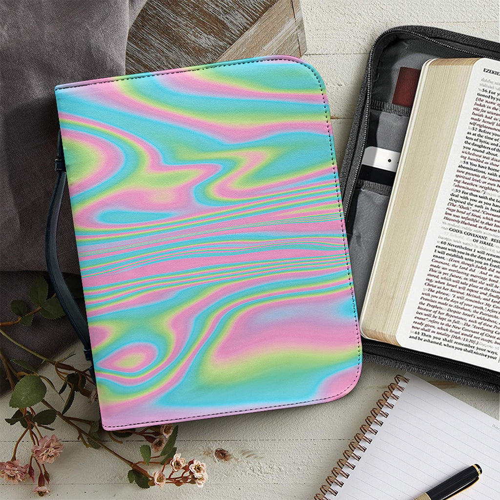 Rainbow Holographic Print Leather Bible Cover