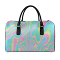 Rainbow Holographic Print Leather Duffel Bag